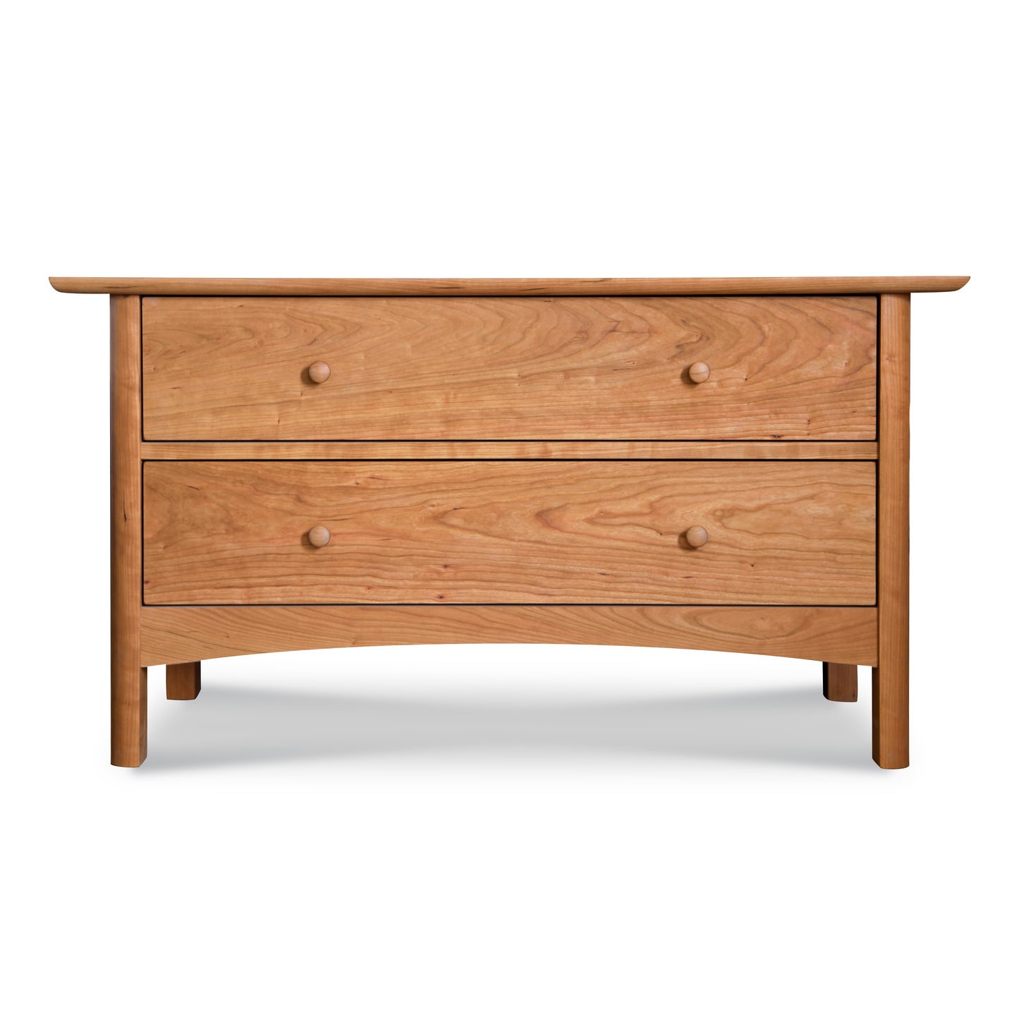 Contemporary Heartwood Shaker 2-Drawer Blanket Chest by Vermont Furniture Designs on a white background.