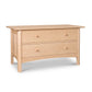 Heartwood Shaker 2-Drawer Blanket Chest by Vermont Furniture Designs in light wood with round handles, handcrafted American-made quality.