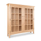 Heartwood Shaker 2-Glass Door Bookcase by Vermont Furniture Designs features grid glass doors and four legs, crafted from quality wood.