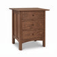 Heartwood Shaker 3-Drawer Nightstand by Vermont Furniture Designs, handcrafted in solid wood with elegant Shaker details.