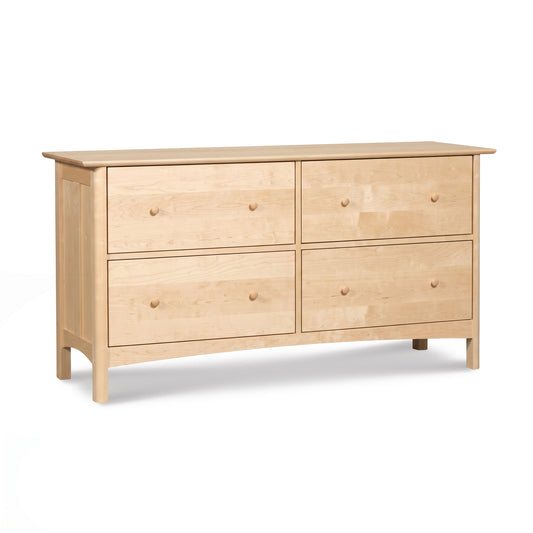 Heartwood Shaker 4-Drawer Lateral File Cabinet, handmade in Vermont, with round knobs and short legs. Premium American-made wood furniture.