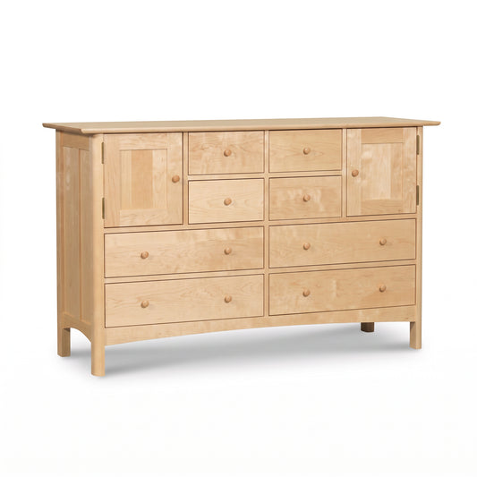 Heartwood Shaker 8-Drawer 2-Door Dresser by Vermont Furniture Designs, crafted in solid wood with clean lines and elegant detailing.