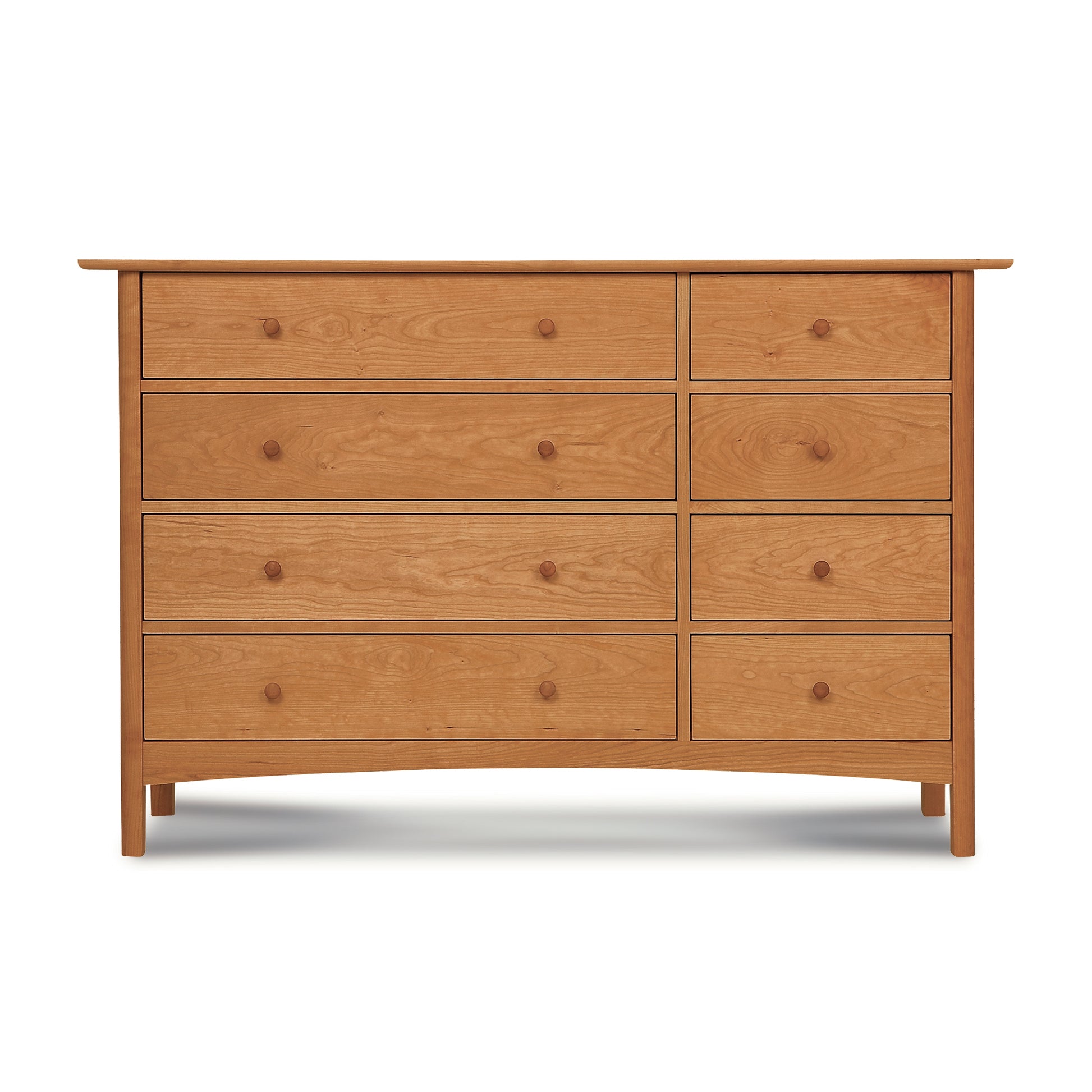 Heartwood Shaker 8-Drawer Dresser by Vermont Furniture Designs, crafted from solid hardwood with a natural wood finish and eco-friendly oil for a timeless minimalist appeal.