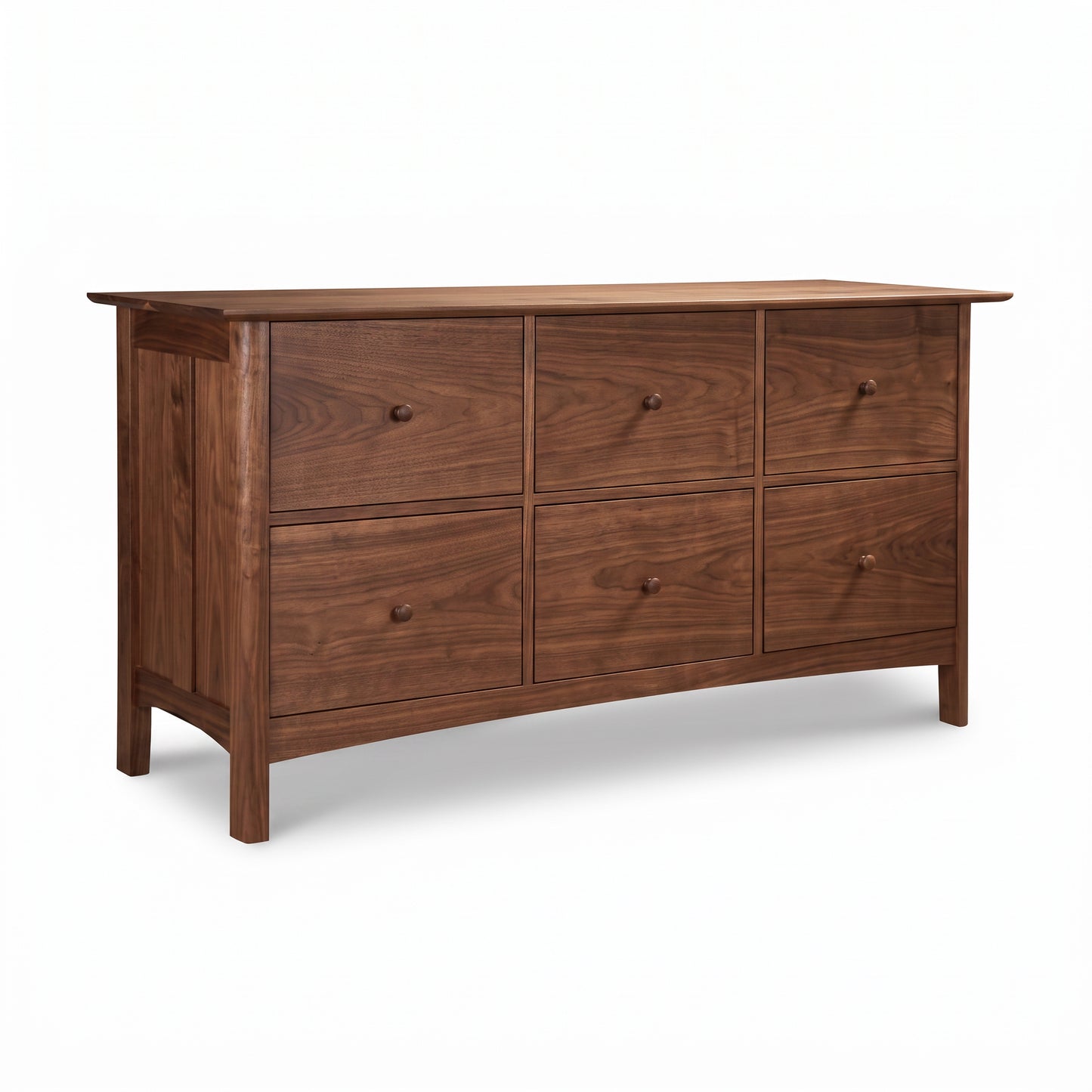 Heartwood Shaker 6-Drawer Legal File Cabinet by Vermont Furniture Designs, showcasing American craftsmanship and solid wood construction.