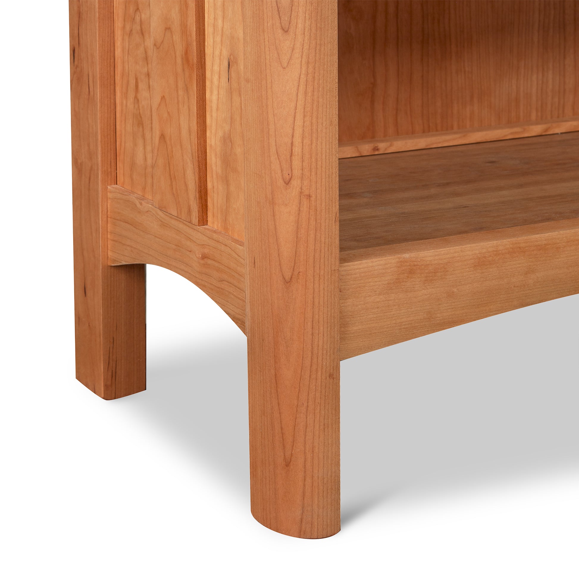 Heartwood Shaker Custom Bookcase by Vermont Furniture Designs, featuring straight legs and natural wood finish, handcrafted American quality.