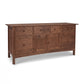Heartwood Shaker File Credenza by Vermont Furniture Designs with six drawers, two doors, and round wooden knobs; handcrafted American-made furniture.