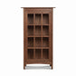 Vermont Furniture Designs Heartwood Shaker Glass Door Bookcase with short legs, crafted in USA, highlighting quality woodwork and timeless design.