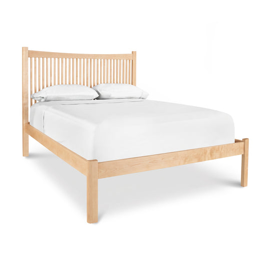 Heartwood Shaker Low Footboard Bed by Vermont Furniture Designs with handcrafted slatted headboard and platform base, American made quality.