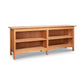 Heartwood Shaker Open Console Bookcase by Vermont Furniture Designs with natural wood finish and two spacious open shelves on each side, American made.
