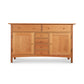 Designer Vermont Furniture Designs Heartwood Shaker Sideboard with drawers and cabinets against a white background.