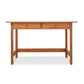 Vermont Furniture Designs Heartwood Shaker Writing Desk with two drawers against a white background.