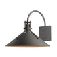 The Henry Large Dark Sky Friendly Outdoor Sconce by Hubbardton Forge showcases a bold black cone shade and elegant curved arm, highlighting its American craftsmanship.