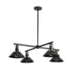 Henry Outdoor 4-Light Pendant by Hubbardton Forge with black conical shades and a sleek modern industrial design, highlighting its craftsmanship and style.
