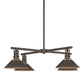 Henry Outdoor 4-Light Pendant by Hubbardton Forge with angled metal shades and central rod, finished in dark bronze, highlighting modern craftsmanship.