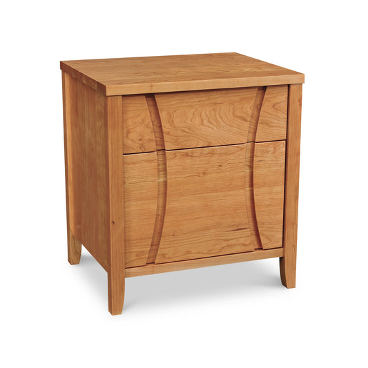 A Lyndon Furniture Holland 1-Drawer Nightstand with Door with two drawers and a sleek design.