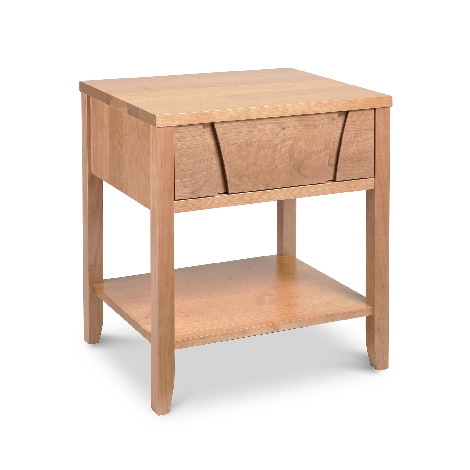A Lyndon Furniture Holland 1-Drawer Open Shelf Nightstand with a drawer and an open shelf for storage.