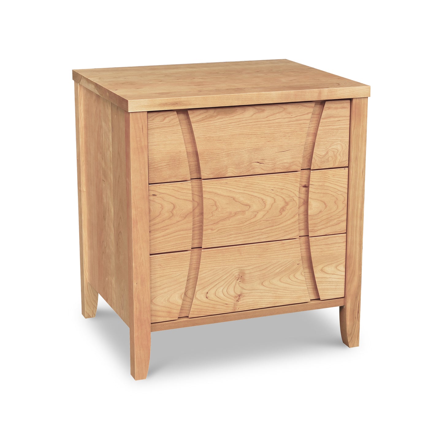 A Lyndon Furniture hardwood Holland 3-Drawer Nightstand for the bedroom.