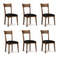 Set of six Copeland Furniture Ingrid Side Chairs with black seats and solid cherry frames, crafted in Vermont from American hardwood.
