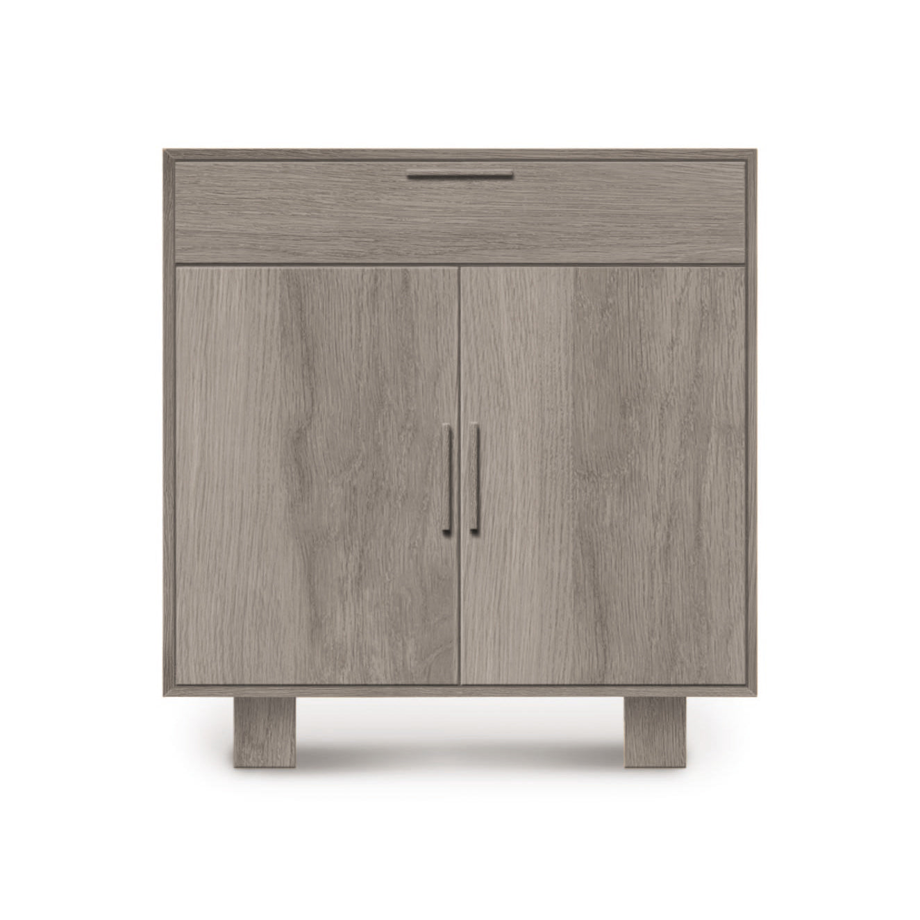 A minimalist mid-century modern style Iso 2 Door, 1 Drawer Buffet cabinet by Copeland Furniture on a white background.