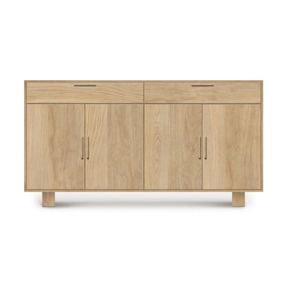 A modern Copeland Furniture Iso 4 Door, 2 Drawer Buffet, isolated on a white background.