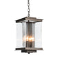 Kingston Outdoor Large Lantern by Hubbardton Forge with glass panels and metal chain, showcasing elegant American craftsmanship and refined design.