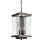 Kingston Outdoor Large Lantern by Hubbardton Forge with clear glass panels and two candle-style bulbs, highlighting elegant American craftsmanship.