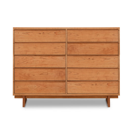 Vermont Furniture Designs Kipling 10-Drawer Dresser with six drawers and angled legs, isolated on a white background.