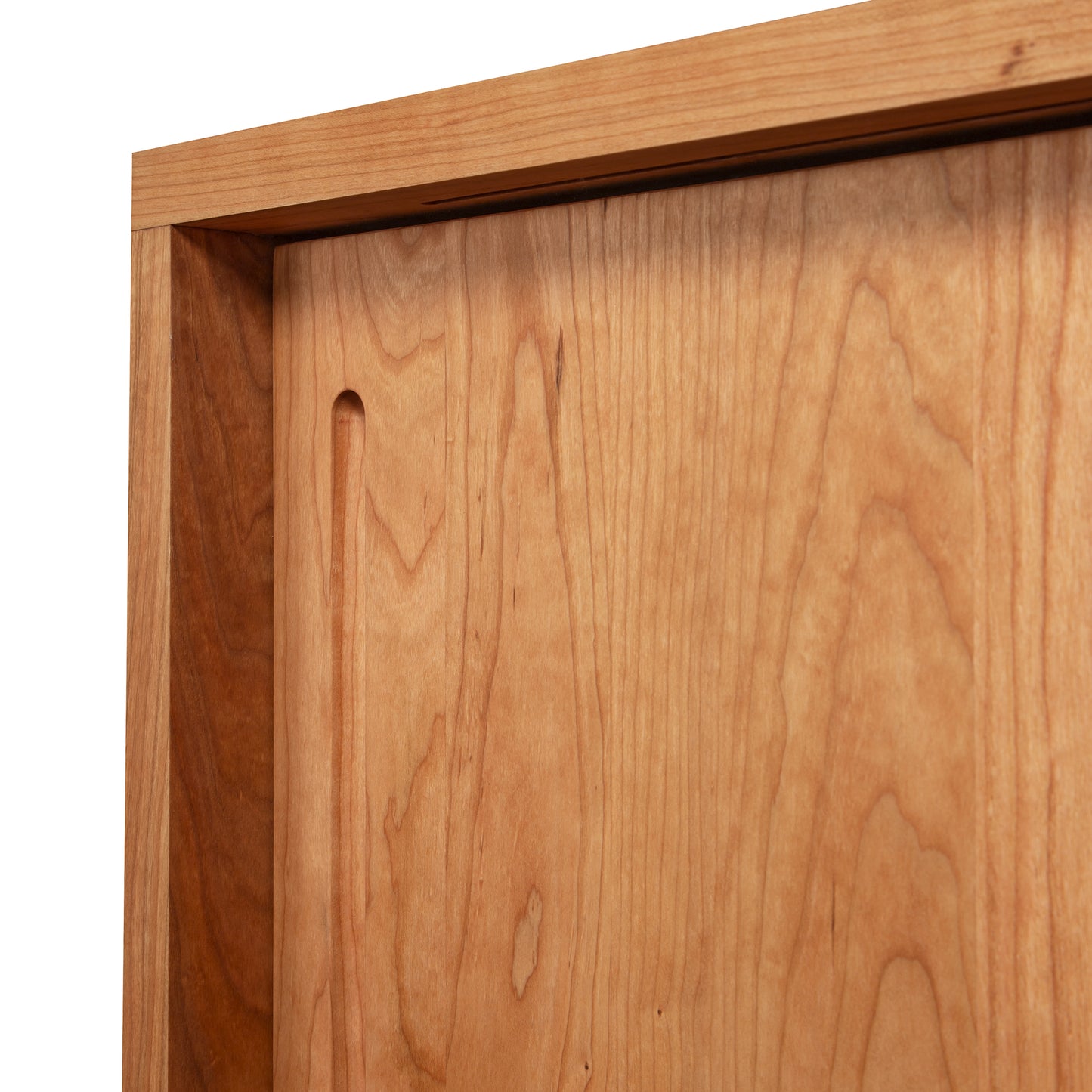 Kipling 2-Door Media Console by Vermont Furniture Designs, showcasing detailed wood grain and recessed handles on solid hardwood doors.