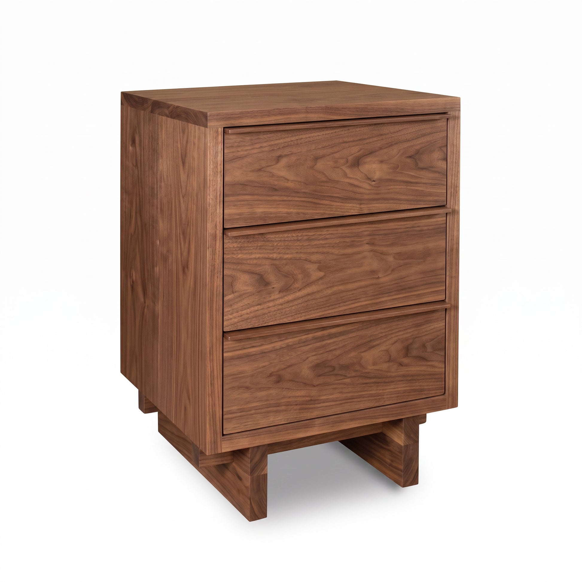 Kipling 3-Drawer Nightstand by Vermont Furniture Designs featuring modern, minimalist craftsmanship and spacious storage drawers in solid wood.