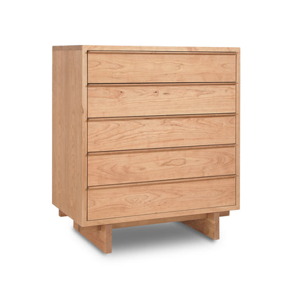 Kipling 5-Drawer Wide Chest by Vermont Furniture Designs, showcasing a handcrafted wooden dresser with five horizontal drawers and a classic rectangular design.