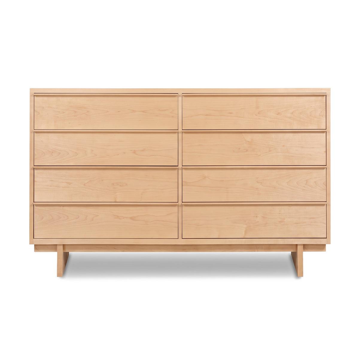 Kipling 8-Drawer Dresser by Vermont Furniture Designs features clean lines, solid wood construction, and short rectangular legs.