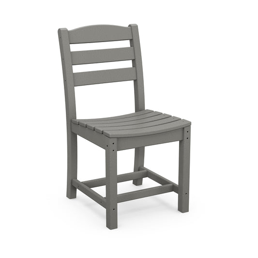 POLYWOOD La Casa Cafe Outdoor Dining Chair in gray with durable slatted design, crafted for outdoor comfort and American-made quality.