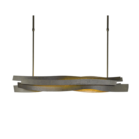 A handcrafted Landscape LED Pendant with a curved shape, made in Vermont by Hubbardton Forge.