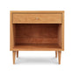 A natural cherry Larssen 1-Drawer Wide Nightstand from the Vermont Furniture Designs Collection, featuring a wide design with a drawer.