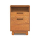 A Copeland Furniture Linear Narrow File Cabinet with Cubby isolated on a white background.