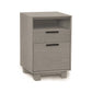 Modern Linear Narrow File Cabinet with Cubby by Copeland Furniture on a white background.
