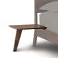 Minimalist Linn Attached Nightstand by Copeland Furniture featuring a unique single angled leg for seamless bed frame attachment.