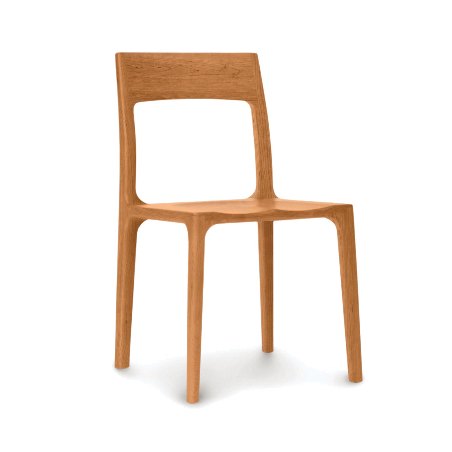 Lisse Dining Chair by Copeland Furniture with square backrest, four sturdy legs, and smooth wood finish highlighting fine American craftsmanship.