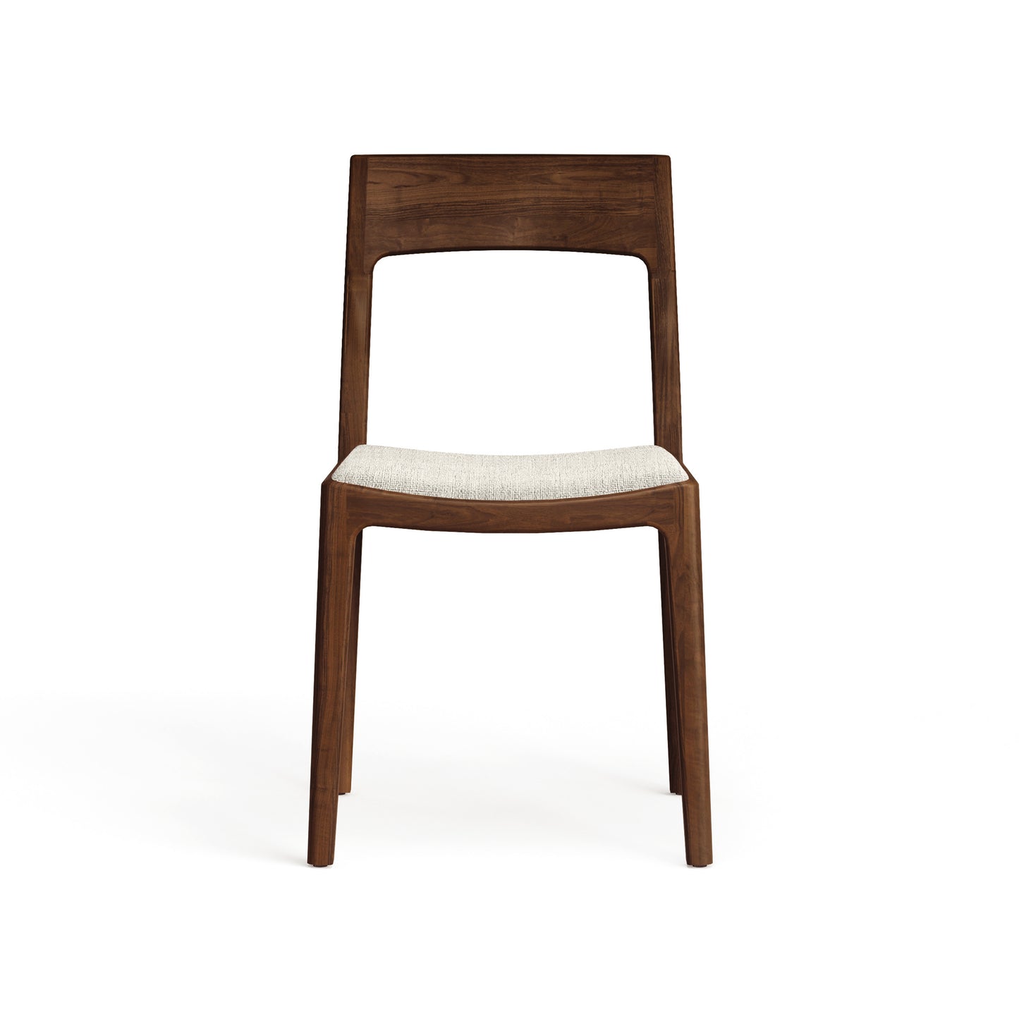 Lisse Upholstered Dining Chair by Copeland Furniture with straight backrest and light cushioned seat, crafted from sustainable hardwood.