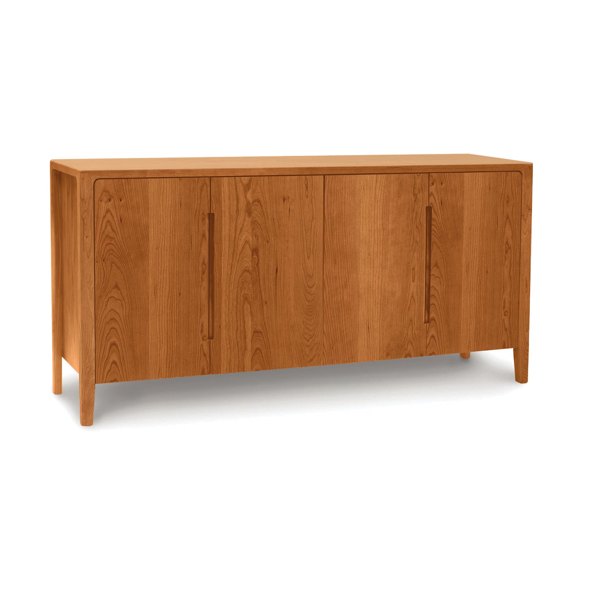 Lisse Buffet by Copeland Furniture featuring a rectangular design, four doors, and a natural wood finish. American-made quality craftsmanship.