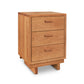 Loft 3-Drawer Nightstand by Vermont Furniture Designs, isolated on a white background.