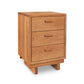 Loft 3-Drawer Nightstand by Vermont Furniture Designs with three drawers and rectangular handles on a platform base.