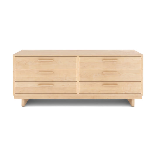 Loft Double Dresser by Vermont Furniture Designs with six drawers and a modern light wood finish, highlighting American-made craftsmanship.