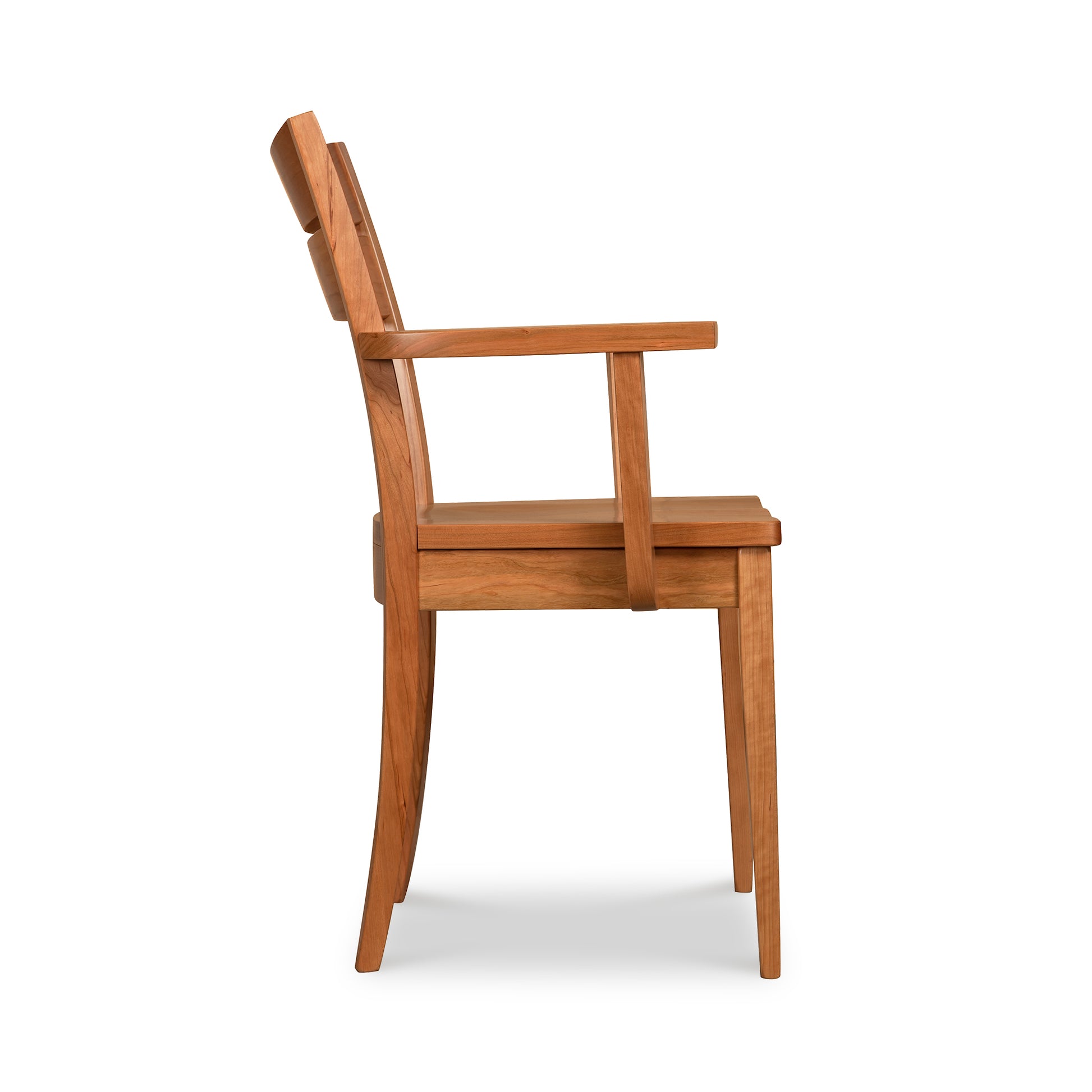 An image of a wooden arm chair.
