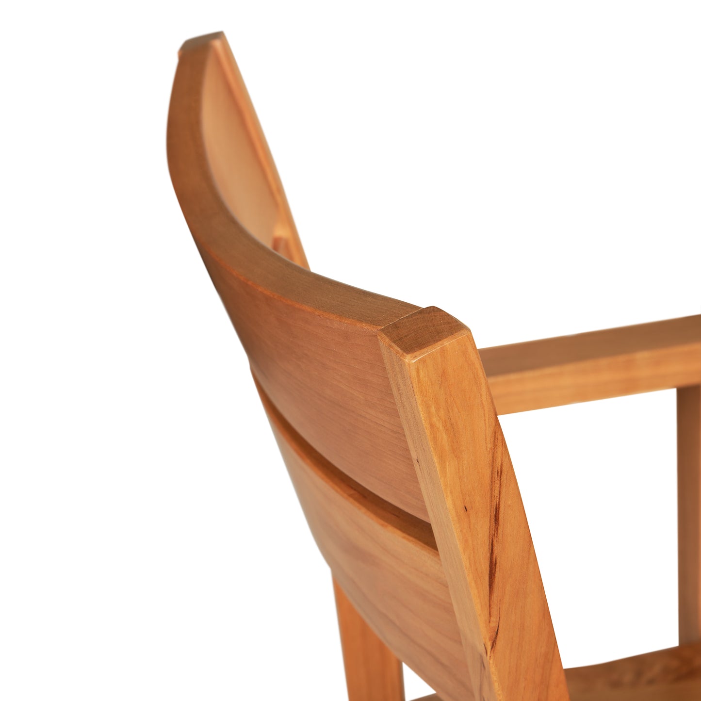 A close up image of a wooden chair.