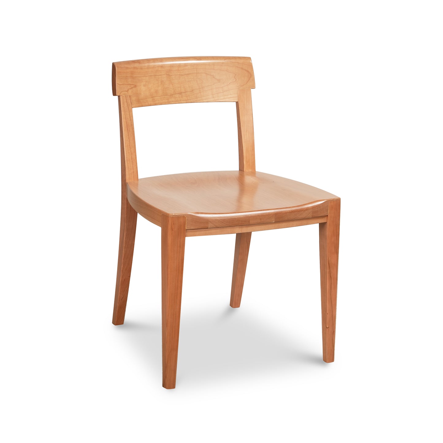 Vermont Woods Studios Ludlow Chair crafted from natural wood with a curved backrest and four straight legs, American made and heirloom quality.