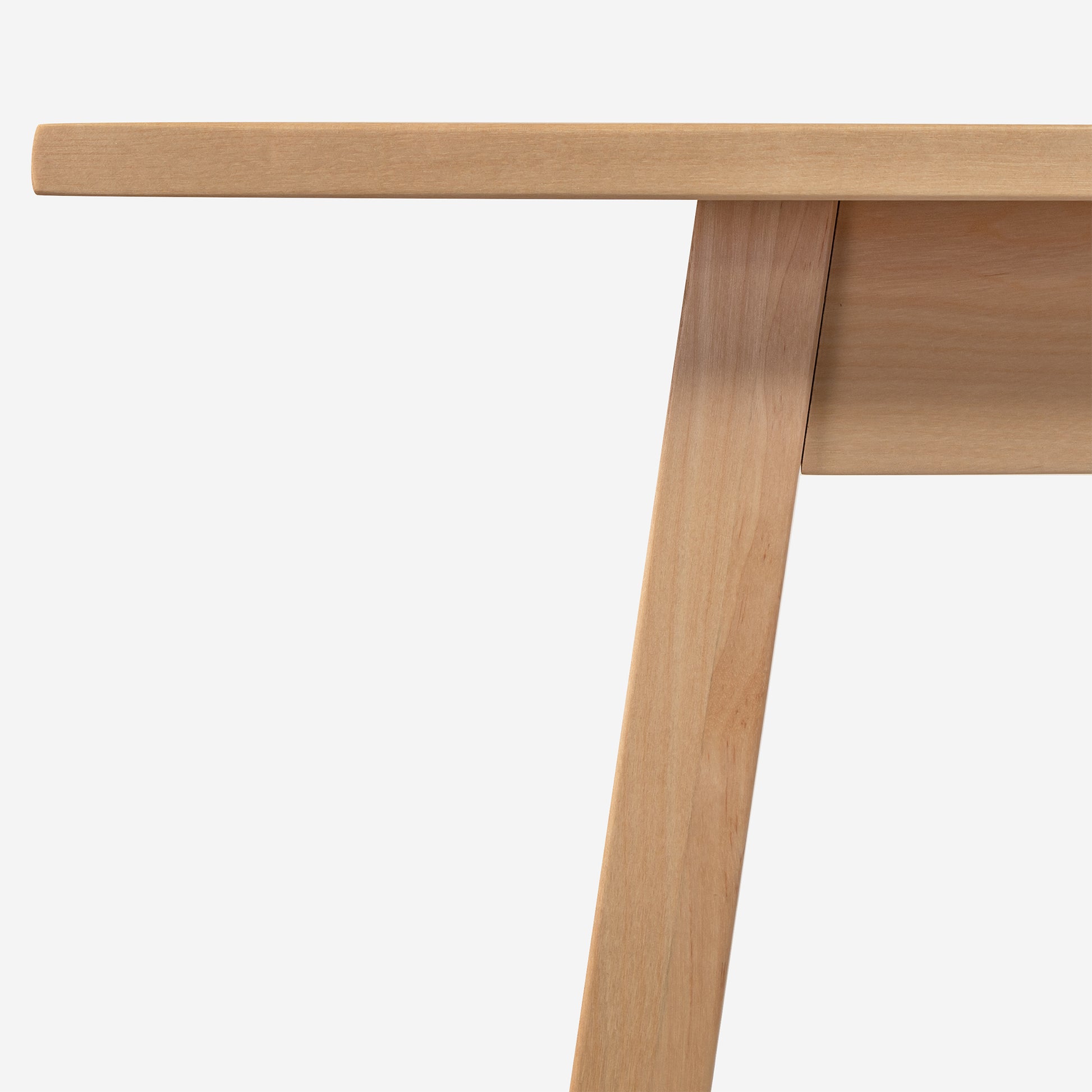 A close up image of a wooden dining table.