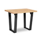 A custom-made, Lyndon Furniture Metropolitan End Table with black legs and a wooden top.