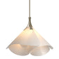 Mobius Large Pendant by Hubbardton Forge with a sculptural white handcrafted shade on a slim metallic rod, showcasing fine Vermont craftsmanship.