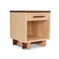 Modern American 1-Drawer Nightstand by Vermont Furniture Designs featuring an enclosed shelf and bold dark legs, crafted in the USA.